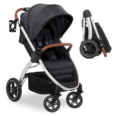 Hauck Passeggino Up Town - Passeggino Compatto fino a 25 kg, chiusura a 1 mano, manubrio regolabile, reclinabile - Passeggino Ultracompatto - Nero