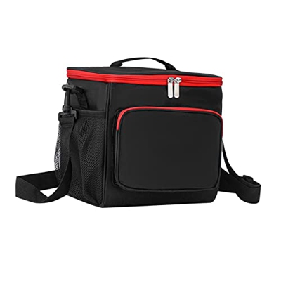 chiwanji Pranzo al sacco termico isolato con tasca frontale, con tracolla, per bambini, adulto, riutilizzabile, durevole, portatile, per picnic, campe