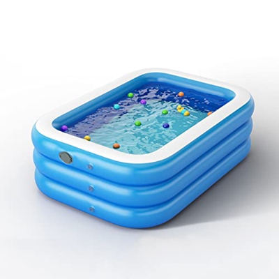Piscina per Bambini A 3/4 Livelli per Bambini, Piscina Gonfiabile Rettangolare per Bambini, Piscina per Bambini per Giardino, Cortile All'aperto, Faci