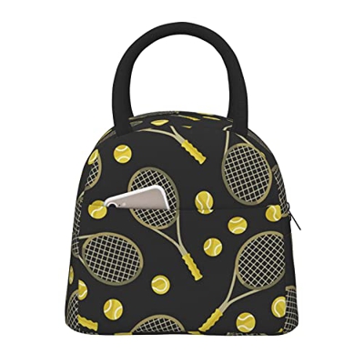 Divertente racchette da tennis e palline da tennis borsa per il pranzo per le donne uomini, impermeabile isolato pranzo scatola termica borsa termica 