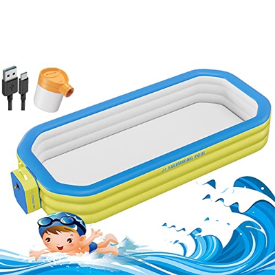 Piscina Gonfiabile Gonfiabile Piscina per Cortile per Famiglie a Dimensioni Intere, Piscina Gonfiabile Automatica per Famiglia, Piscina Rettangolare E
