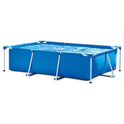 Set da piscina con telaio e telo da terra e copertura per piscina, piscina fuori terra nel cortile con vasche per bambini e file galleggianti, piscina