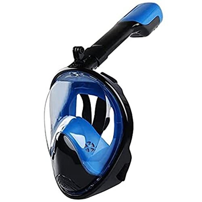 TNIU Maschera da Snorkeling Integrale, Maschera Subacquea A 180° con Bocca in Silicone Piatta, Completamente Asciutta, Adatta per Adulti E Bambini (L)