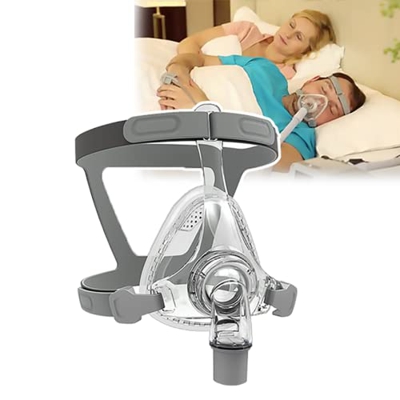 Maschera Per Dormire, Maschera C-PAP, Maschera Oronasale Medica In Gel Di Silice F5 Con Copricapo, Per Apnea Notturna Con Respirazione D'Aria, Comoda 