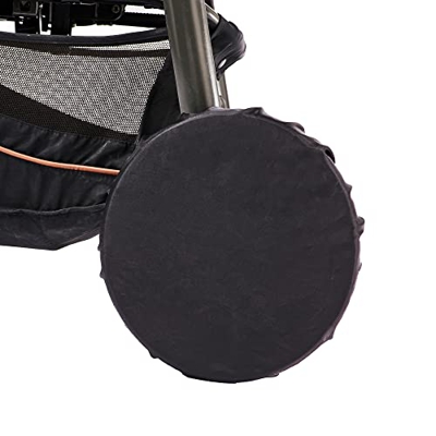 Copriruota per passeggino e carrozzina, colore: nero