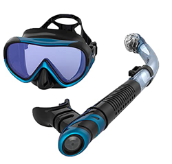 Set Snorkeling Un Buon Regalo Per La Festa Del Papà, Maschera Subacquea Per Snorkeling Antiappannamento Per Adulti O Giovani Panoramica Ampia Vista In precio