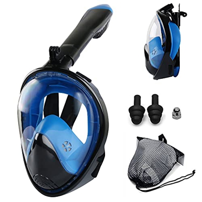 Set Da Snorkeling Per Adulti, Maschera Da Nuoto Per Snorkeling Con Immersione Panoramica A 180° Con Supporto Per Fotocamera E Snorkel Pieghevole Con T