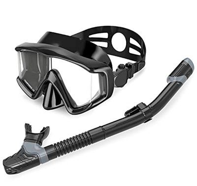 Attrezzatura Da Snorkeling A Secco Antiappannamento, Set Di Maschere Da Snorkeling Pieghevoli, Ampia Vista Panoramica E Set Professionale Per Adulti, 