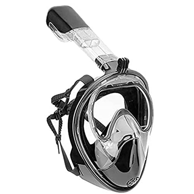 Maschera da Snorkeling Integrale, Vetro Temperato Antiappannamento Panoramico in Silicone A 180°, Sistema di Respirazione dell'Acqua Anti-Infiltrazion