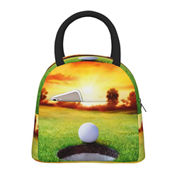 Borsa portatile dello scaldino del pranzo dell'albero del tramonto della palla di golf di sport, grande dimensione borsa del pranzo di grande capacità precio