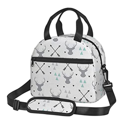 Caccia Frecce Triangoli Cervo Portatile Pranzo Borsa Scaldamuscola, Grande Capacità Obliqua Span Lunchbag. precio