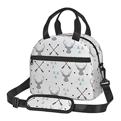 Caccia Frecce Triangoli Cervo Portatile Pranzo Borsa Scaldamuscola, Grande Capacità Obliqua Span Lunchbag.