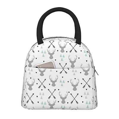 Caccia Frecce Triangoli Cervo Portatile Pranzo Borsa Scaldamuscole, Grande Dimensione Grande Capacità Lunchbag.