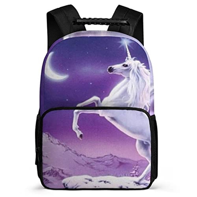 Dragonfy Borsa da scuola unisex Mythical Cool Horse Zaino alla moda per adolescenti Zaino per campeggio, escursionismo, passeggiate, ciclismo （40x28x1