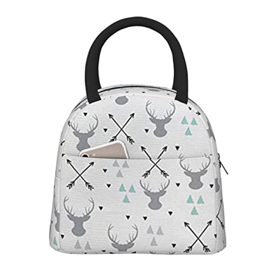 Caccia Frecce Triangoli Cervo Portatile Pranzo Borsa Scaldamuscole, Grande Dimensione Grande Capacità Lunchbag.