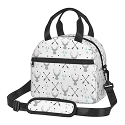 Caccia Frecce Triangoli Cervo Portatile Pranzo Borsa Scaldamuscola, Grande Capacità Obliqua Span Lunchbag. en oferta