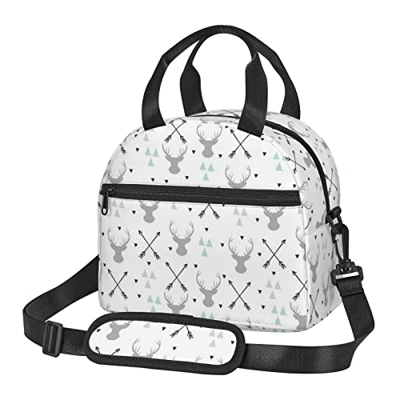 Caccia Frecce Triangoli Cervo Portatile Pranzo Borsa Scaldamuscola, Grande Capacità Obliqua Span Lunchbag.
