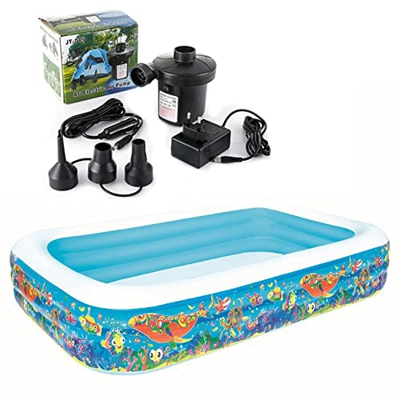 Piscina Gonfiabile, Piscine gonfiabili adulti rettangolare, 305*183*56 cm Piscina Fuori Terra , PVC, Durevole e Sicuro per Famiglia, all'aperto, Ragaz