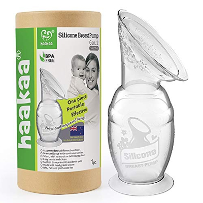 Haakaa - Tiralatte manuale con tettarella in silicone, 100% silicone per uso alimentare