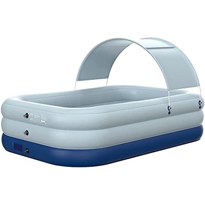 BZZBZZ Piscina Gonfiabile, Piscina All'aperto con Vela Ombreggiante, Dotata di Vela Ombreggiante Resistente Ai Raggi UV UPF50+, Forte Protezione, Adat