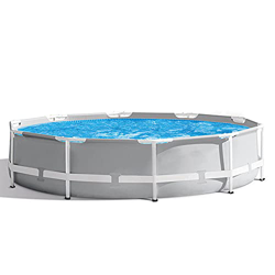 Grande piscina rotonda, piscina fuori terra con struttura in metallo, piscina all'aperto con struttura, piscina per bambini per famiglie facile da all en oferta