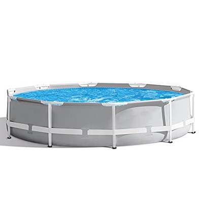 Grande piscina rotonda, piscina fuori terra con struttura in metallo, piscina all'aperto con struttura, piscina per bambini per famiglie facile da all