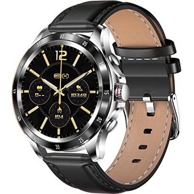 Smartwatch Uomo Donna con Bluetooth Chiamata 1,3 Pollici HD Contapassi con Cardio Frequenzimetro Monitoraggio Sonno Temperatura Corporea Contapassi Ca