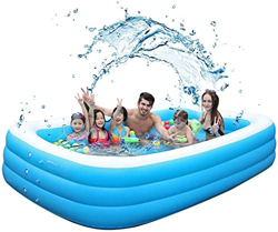 RHXWFDG 3 Anelli Grandi Centro di Nuoto familiare Rettangolare for Bambini Piccoli for Adulti, Piscina Gonfiabile, Piscina da Giardino Esterno Interno precio