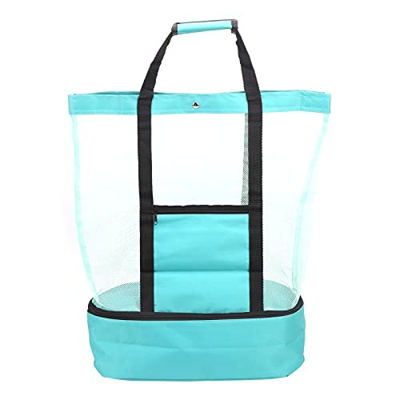 Outdoor 2 in 1 Borsa da Spiaggia in Rete combinata Borsa Isolante da Picnic Borsa da Campeggio da Spiaggia Borsa da Spiaggia in Rete con Borsa Termica
