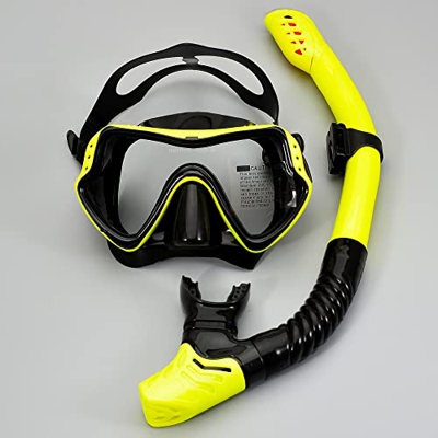 Generic DMEIHUA Snorkel Diving Mask And Snorkels Goggles Glasses Diving Swimming Easy Breath Tube Set Snorkel Mask (Colore : Yellow Black)