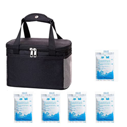WYEUQ Orsa Frigo Borsa da Pranzo con 5 impacchi di Ghiaccio Rimane Fresco Fino a 9 Ore Borsa Pasto Borsa Frigo Isoterma per Campeggio Escursionismo Pr precio