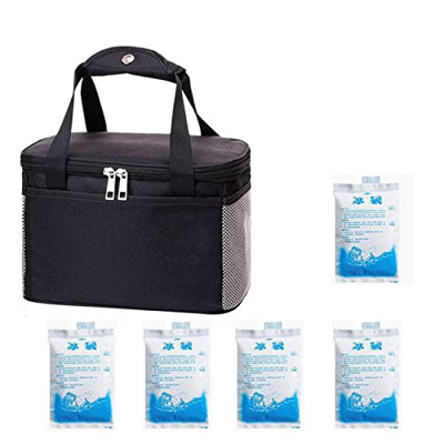 WYEUQ Orsa Frigo Borsa da Pranzo con 5 impacchi di Ghiaccio Rimane Fresco Fino a 9 Ore Borsa Pasto Borsa Frigo Isoterma per Campeggio Escursionismo Pr