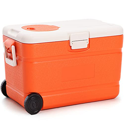 Portable 45-Quart Wheeled Ice Chest Heavy Duty for Camping Road Trip Hiking BBQs Tailgating Outdoor Activities | Blue Organizers (Color : Blue) (Orang precio
