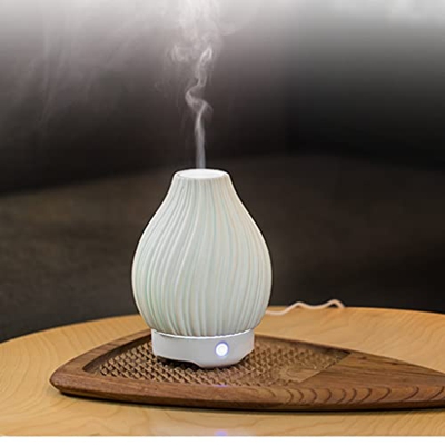 Rraeoy Diffusore for Olio Essenziale in Ceramica, diffusori ad aromaterapia ad ultrasuoni (12 0 ml), Humidifier di Freed Mist, Regalo, 7 Colori GUIDAT