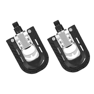 Gatuida Pedali per bici pieghevoli 1 paio di pedali per bicicletta in lega di alluminio antiscivolo larghi e piatti per mountain bike da strada