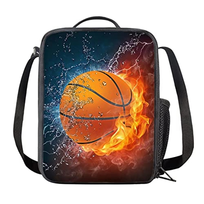 Coloranimal Borsa termica per il pranzo con acqua antincendio e pallacanestro per ragazzi picnic