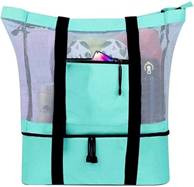MUYUN Borsa da Spiaggia in Mesh, Borsa da Spiaggia con scompartimento Staccabile, Borse da Spiaggia di Grandi Dimensioni for Il Campeggio da Picnic da