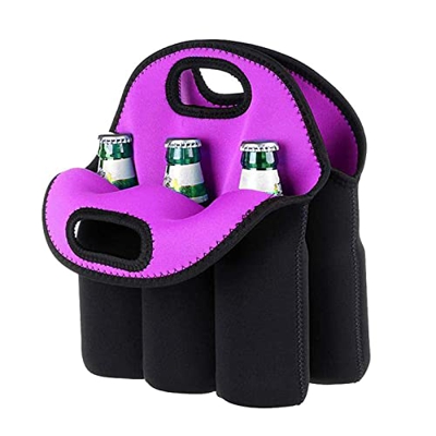 LJFZMD 6-Bottle Wine Travel Carrier e Borsa Termica, Borsa per Il Trasporto del Vino, Borsa Termica per Picnic, Borsa a Mano isolata in Neoprene per B