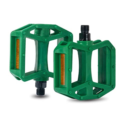 FIVENUM Pedali for Bici in Nylon pedili di Bici Piatti Ultra Leggeri for Mountain Bike 9/16 1/2"Seguito Du Pedali Cuscinetti (Color : PE012GR)