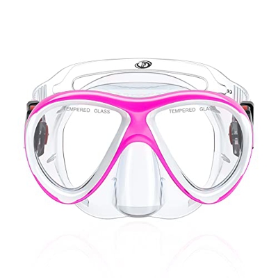 Findway Maschera Subacquea Bambini, Maschera da Snorkeling per Bambino Anti Perdite, Vetro Temperato Occhialini da Nuoto per Bambini con Coprinaso per