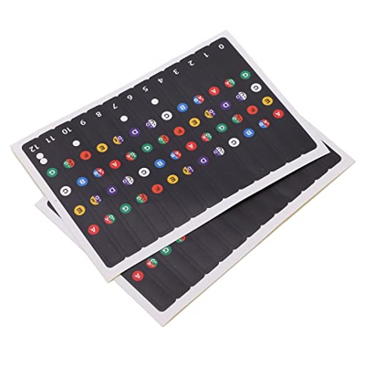 Ukulele Note Stickers Adesivo durevole Facile da applicare Utili adesivi colorati per tastiera Ukulele Nessun danno per principianti per concerti