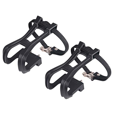 Confezione da 2 clip per bici da ciclismo e interni, per bici stazionaria esterna e cinghie pedali con accessori per bici bicicletta elettrica (nero, 