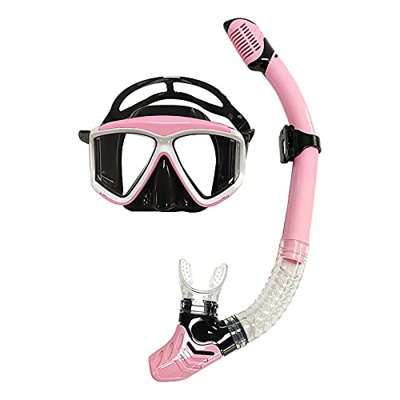 Esque Maschera per Lo Snorkeling da Sub Maschera per Lo Snorkeling Nuoto Maschera Intera in Silicone a Occhialini da Nuoto (Pink, One Size)