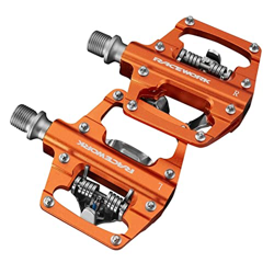 FIVENUM MTB Bike Clipless Pedals Self-Locking CNC Lega di Alluminio DU Cuscinetto SPD Double Flat Platform Mountain Bicycle Pedal (Color : Orange) precio