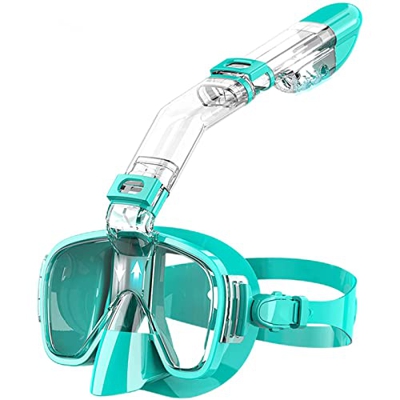 fivenum Maschera da Snorkeling Pieghevole Set di Maschere da Sub con Sistema Dry Top e Supporto per Fotocamera, Attrezzatura da Snorkeling Professiona