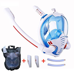 fivenum Maschera Subacquea per Nuoto subacqueo Maschera per Snorkeling a Doppia Faccia antiappannamento per Bambini e Adulti,Bianca,S/M en oferta