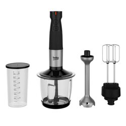 BEKO frullatore set HBA81762BX 750 W, 4 lame e asta in acciaio inox, bicchiere con capacità 700ml, accessorio Tritatutto in vetro con 2 lame in acciai precio
