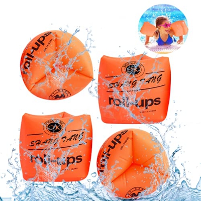 KIPIDA Braccioli Bambini, 4 Pezzi Bracciali Gonfiabili, Bracciali gonfiabili, Sistema di Sicurezza Trilocale Indipendente, Adatto a Bambini e Neonati 
