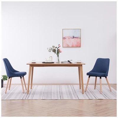 Sedie Da Pranzo 2 Pz Blu In Tessuto