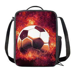 Coloranimal Calcio Fuoco Calcio Bambini Lunchbag Cooler Scuola Lunch Box Spalla Picnic Borsa Borsa per Ragazzi Ragazze características